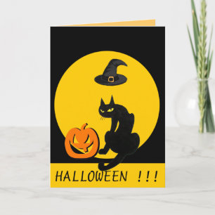 ZWARTE KAT HALLOWEEN FEEST KAART