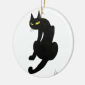 ZWARTE KAT HALLOWEEN FEEST KERAMISCH ORNAMENT (Links)