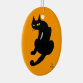 ZWARTE KAT HALLOWEEN FEEST KERAMISCH ORNAMENT (Rechts)