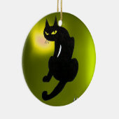 ZWARTE KAT HALLOWEEN FEEST KERAMISCH ORNAMENT (Rechts)