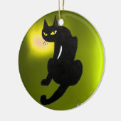 ZWARTE KAT HALLOWEEN FEEST KERAMISCH ORNAMENT (Links)