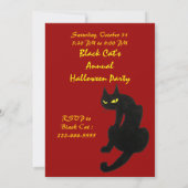ZWARTE KAT HALLOWEEN FEESTJE KAART (Achterkant)