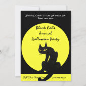 ZWARTE KAT HALLOWEEN FEESTJE KAART (Achterkant)