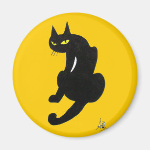 ZWARTE KAT HALLOWEEN FEESTJE MAGNEET