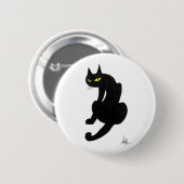 ZWARTE KAT HALLOWEEN FEESTJE RONDE BUTTON 5,7 CM (Voorkant /achterkant)