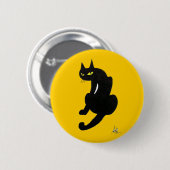 ZWARTE KAT HALLOWEEN FEESTJE RONDE BUTTON 5,7 CM (Voorkant /achterkant)