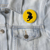 ZWARTE KAT HALLOWEEN FEESTJE RONDE BUTTON 5,7 CM (In situ)