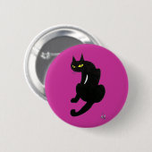 ZWARTE KAT HALLOWEEN FEESTJE RONDE BUTTON 5,7 CM (Voorkant /achterkant)
