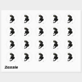 ZWARTE KAT HALLOWEEN FEESTJE RONDE STICKER (Vel)