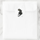 ZWARTE KAT HALLOWEEN FEESTJE RONDE STICKER (Tas)