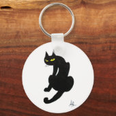 ZWARTE KAT HALLOWEEN FEESTJE SLEUTELHANGER (Voorkant)