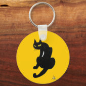 ZWARTE KAT HALLOWEEN FEESTJE SLEUTELHANGER (Voorkant)
