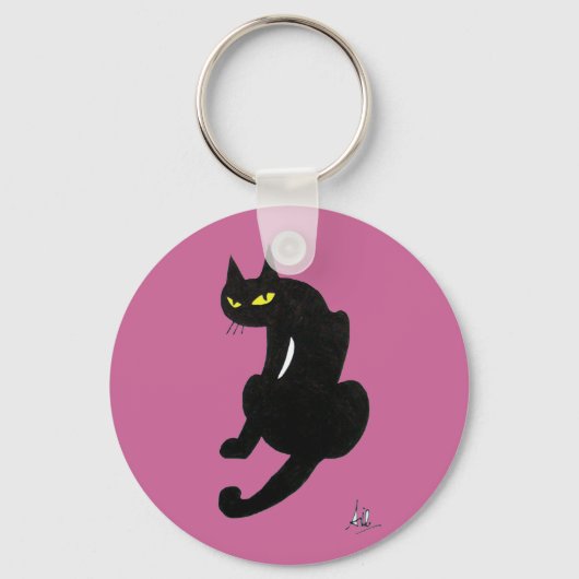 ZWARTE KAT HALLOWEEN FEESTJE SLEUTELHANGER (Voorkant)