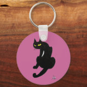 ZWARTE KAT HALLOWEEN FEESTJE SLEUTELHANGER (Voorkant)