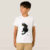 ZWARTE KAT HALLOWEEN FEESTJE T-SHIRT (Voorkant volledig)