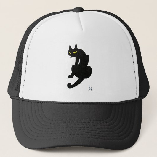 ZWARTE KAT HALLOWEEN FEESTJE TRUCKER PET (Voorkant)