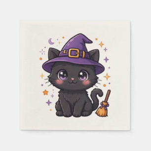 Zwarte Kat Halloween Feestservetten Servet