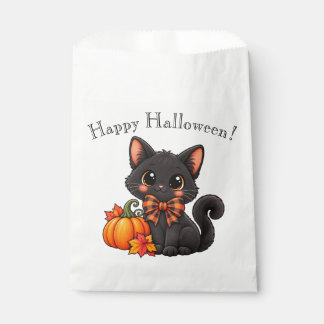 Zwarte kat Halloween feestzakjes Bedankzakje