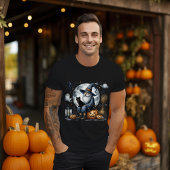 Zwarte kat Halloween Gnome - Perfect Gift T-shirt