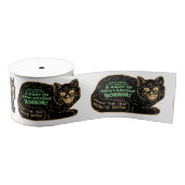  zwarte kat Halloween Grosgrain Lint (Spoel)