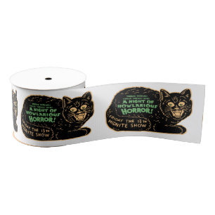  zwarte kat Halloween Grosgrain Lint