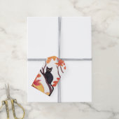 Zwarte Kat Halloween Herfst Cadeaulabel (Met Touw)