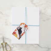 Zwarte Kat Halloween Herfst Cadeaulabel (Met Touw)
