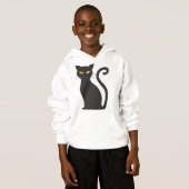 Zwarte kat Halloween Hoodie (Voorkant volledig)
