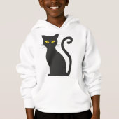 Zwarte kat Halloween Hoodie (Voorkant)
