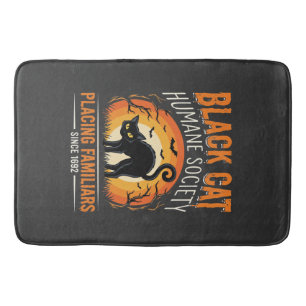 Zwarte Kat Halloween Humane Samenleving Vintage Gr Badmat