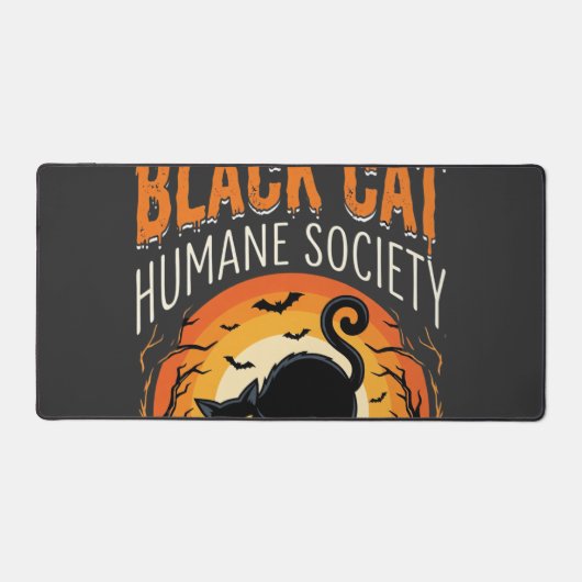 Zwarte Kat Halloween Humane Samenleving Vintage Gr Bureaumat (Voorkant)