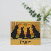Zwarte Kat Halloween Kaart (Staand voorkant)