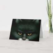 Zwarte kat - Halloween Kaart (Voorkant)