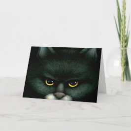 Zwarte kat - Halloween Kaart