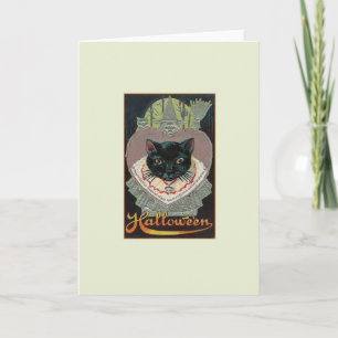 zwarte kat Halloween Kaart
