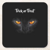 Zwarte kat Halloween Kartonnen Onderzetters (Voorkant)