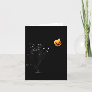 Zwarte Kat Halloween Kat Heks Doodle Kaart