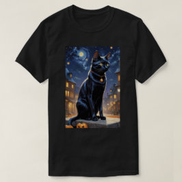 Zwarte Kat Halloween Kat Liefhebbers Nacht Kat Van T-shirt