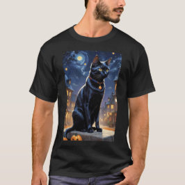 Zwarte Kat Halloween Kat Liefhebbers Nacht Kat Van T-shirt