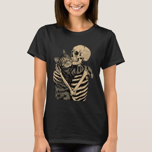 Zwarte kat Halloween kat Pompoen Boho Bloem Fall S T-shirt (Voorkant)