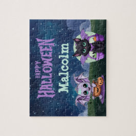 Zwarte Kat Halloween Kinderpuzzel Legpuzzel