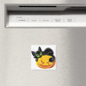 Zwarte kat Halloween Kitten Clip Magneet (Insitu (Vaatwasser))