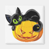 Zwarte kat Halloween Kitten Clip Magneet (Voorkant)