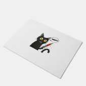 Zwarte kat Halloween kostuum hekserij spin web Deurmat (Schuin)