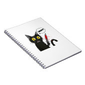 Zwarte kat Halloween kostuum hekserij spin web Notitieboek (Rechterzijde)