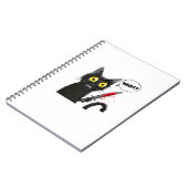 Zwarte kat Halloween kostuum hekserij spin web Notitieboek (Linkerzijde)