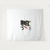 Zwarte kat Halloween kostuum hekserij spin web Wandkleed (Voorkant (horizontaal))