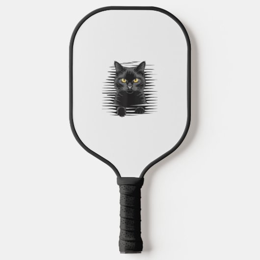 Zwarte kat Halloween Kostuum Spooky Kitty Cat Kitt Pickleball Paddle (Voorkant)