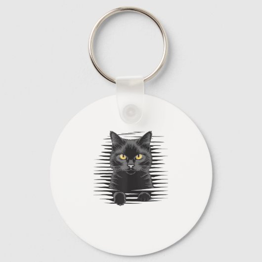 Zwarte kat Halloween Kostuum Spooky Kitty Cat Kitt Sleutelhanger (Voorkant)