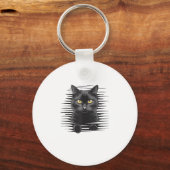 Zwarte kat Halloween Kostuum Spooky Kitty Cat Kitt Sleutelhanger (Voorkant)
